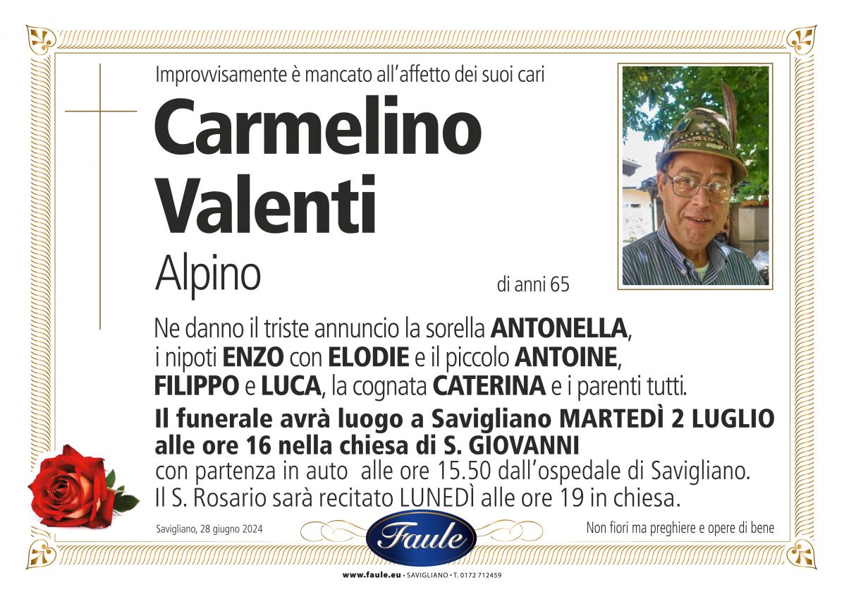 Lutto Carmelino Valenti Onoranze funebri Faule