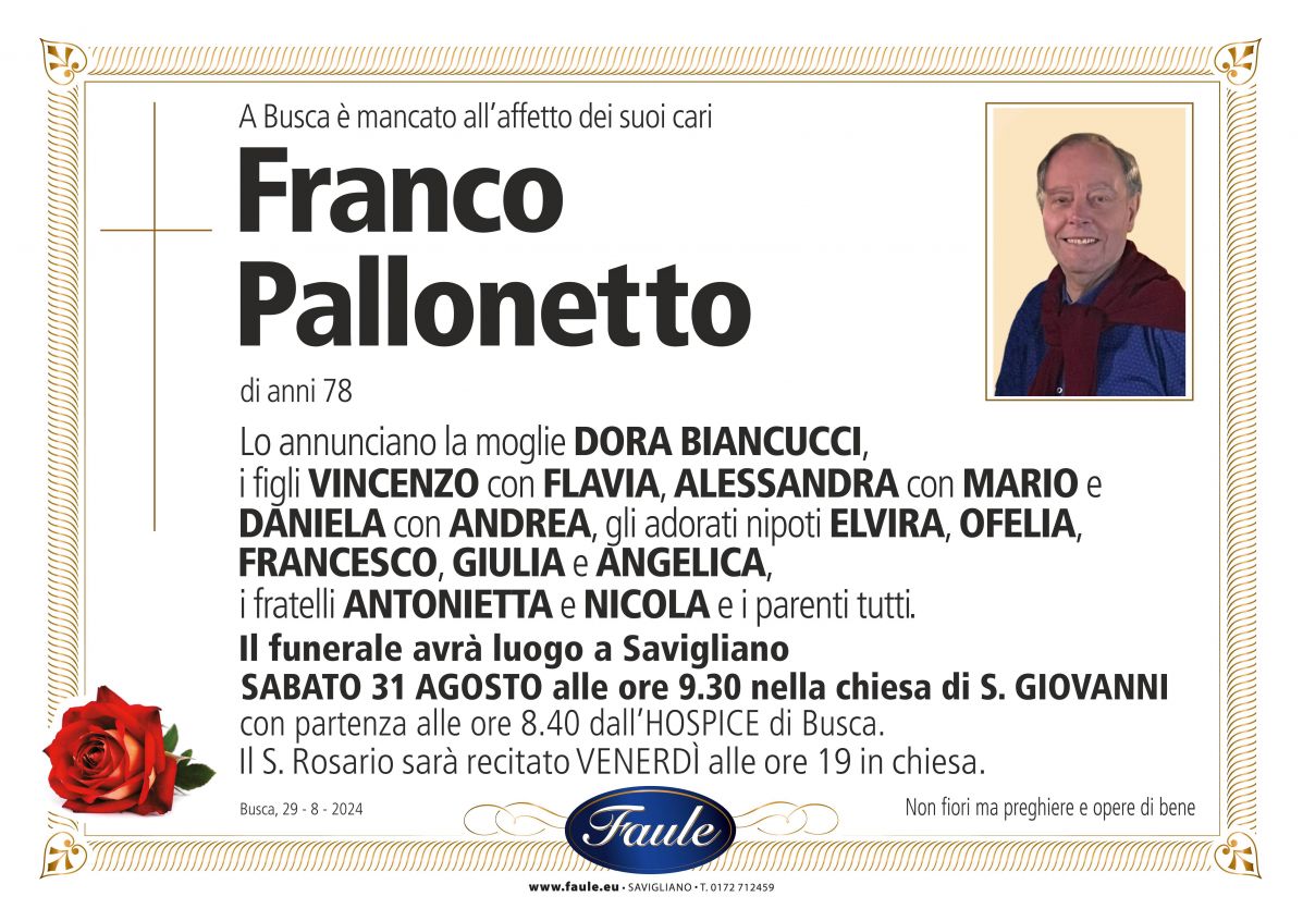 Lutto Franco Pallonetto Onoranze funebri Faule