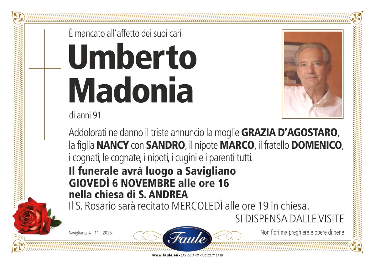 Lutto Umberto Madonia Onoranze funebri Faule